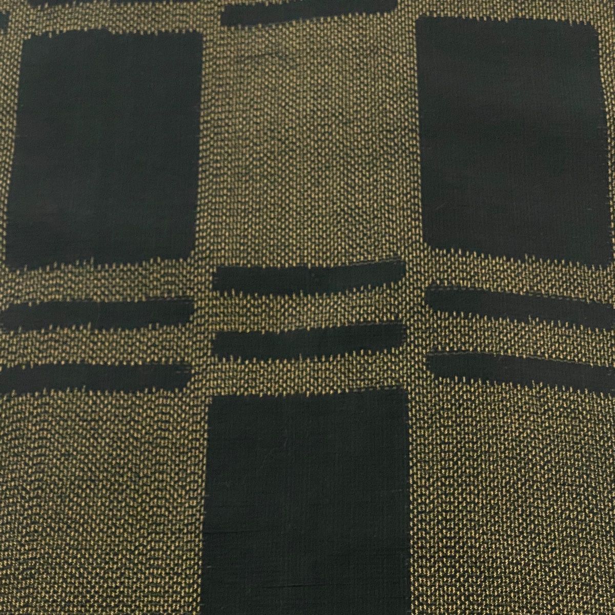 反物 秀品 紬 証紙有 幾何学 墨色 正絹