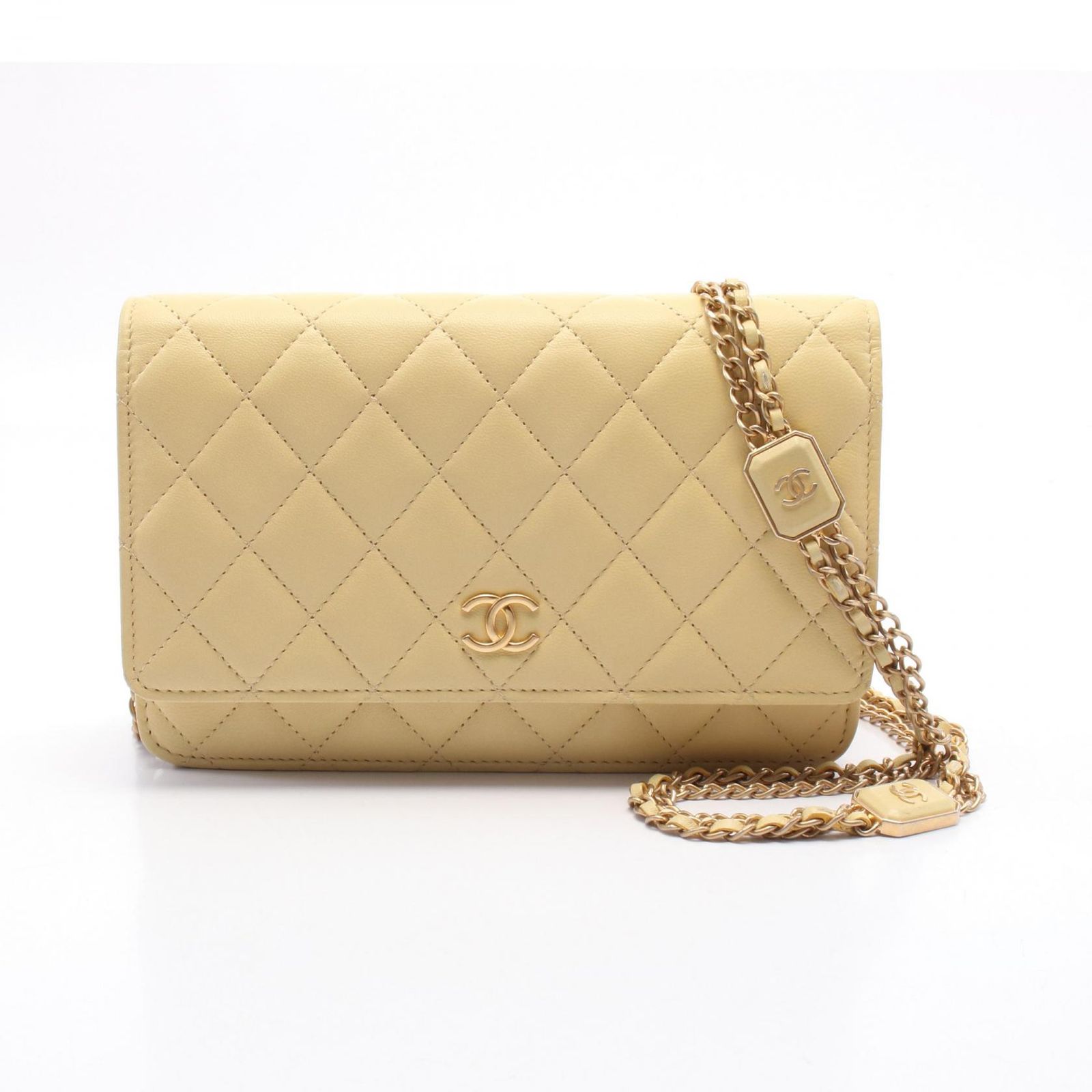シャネル CHANEL ショルダーバッグ マトラッセ AP2923 イエロー レザー マトラッセ チェーンウォレット レディース Used A