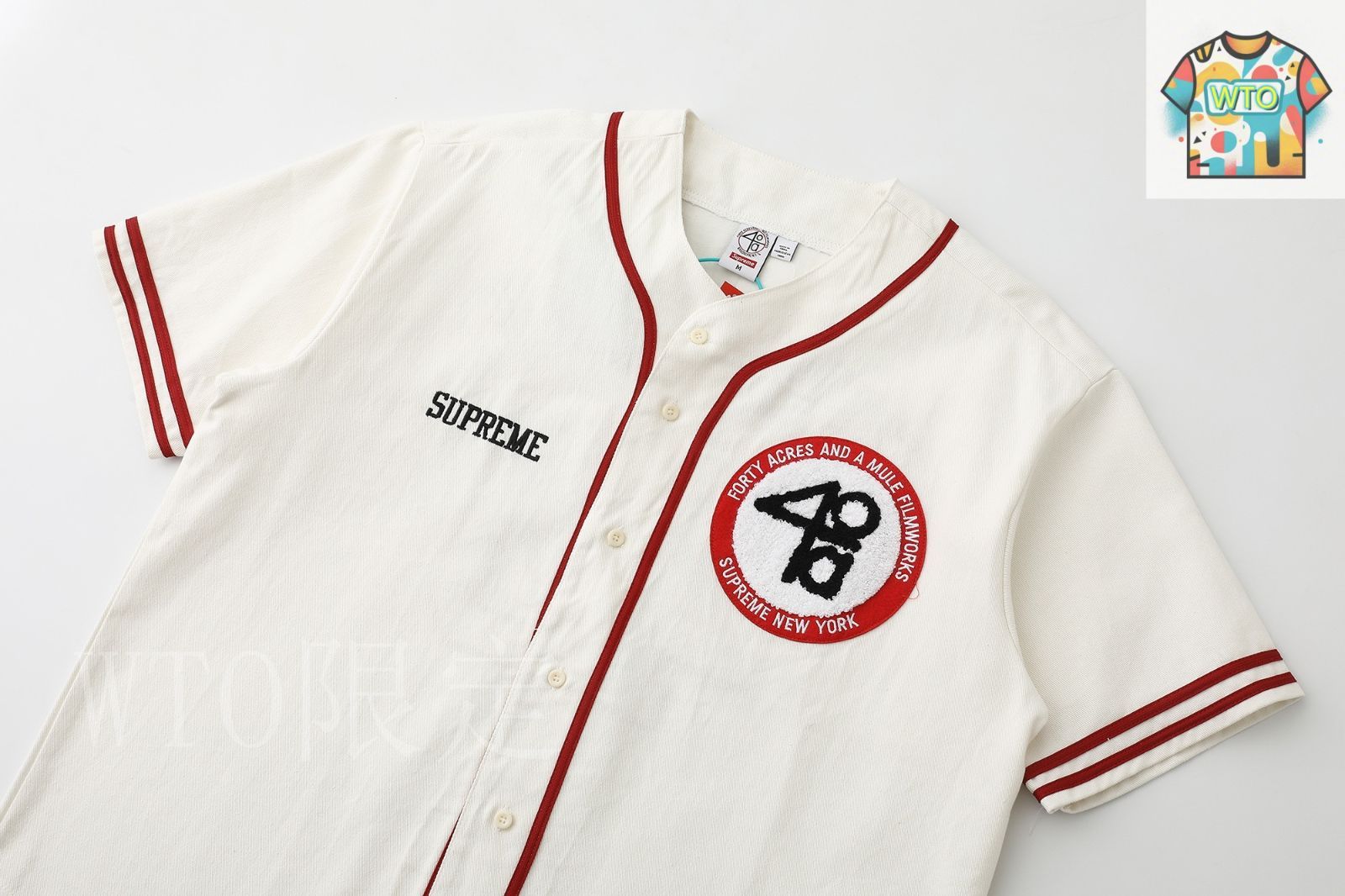 Supreme/40 Acres Twill Baseball Jersey 白 Supreme 40 Acres Twill Baseball Jersey (SS25) - $158