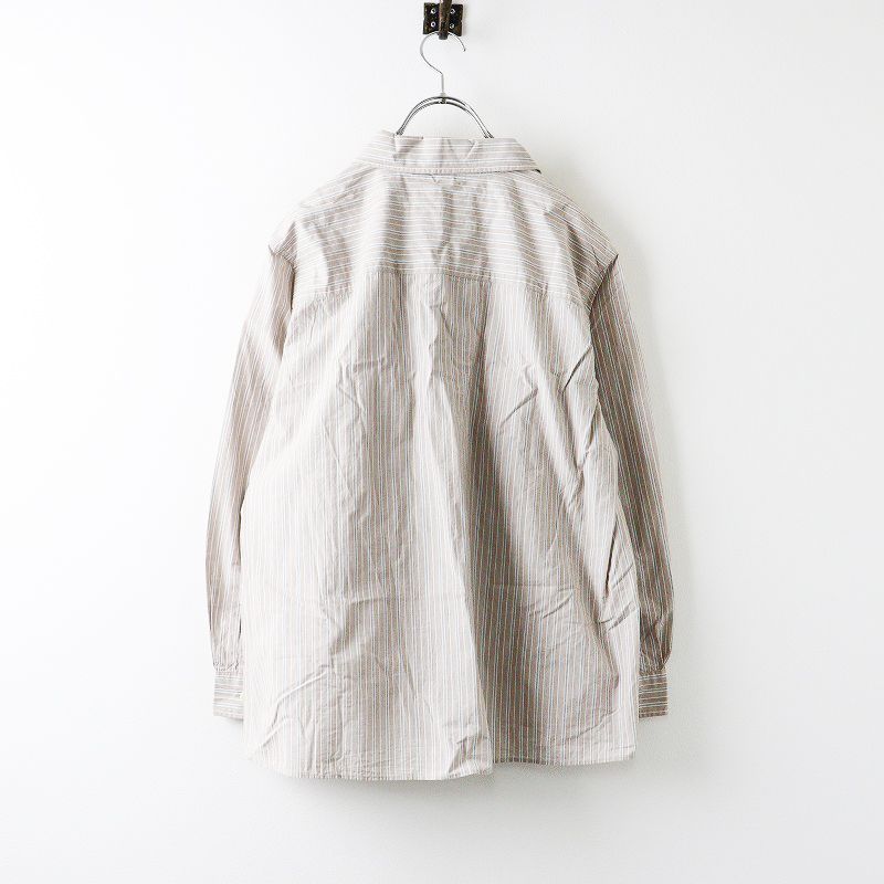MHL.エムエイチエル　PYJAMA STRIPE COTTON　シャツ MHL./PYJAMA STRIPE COTTON SHIRT (BROWN)