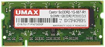 1GB UMAX Castor DDR2-667 SO-DIMM 1Gbit SoDDR2-1G-667-R1 DDR2 SoDDR2-1G-667 | 公式通販 PC5300 SODIMM メルカリ : Memory