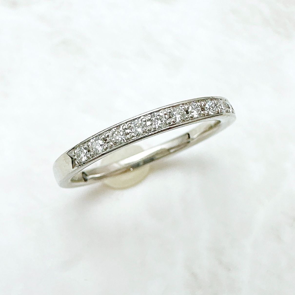 美品🌟4℃ ハーフエタニティ ダイヤモンド プラチナ リング 8号 U