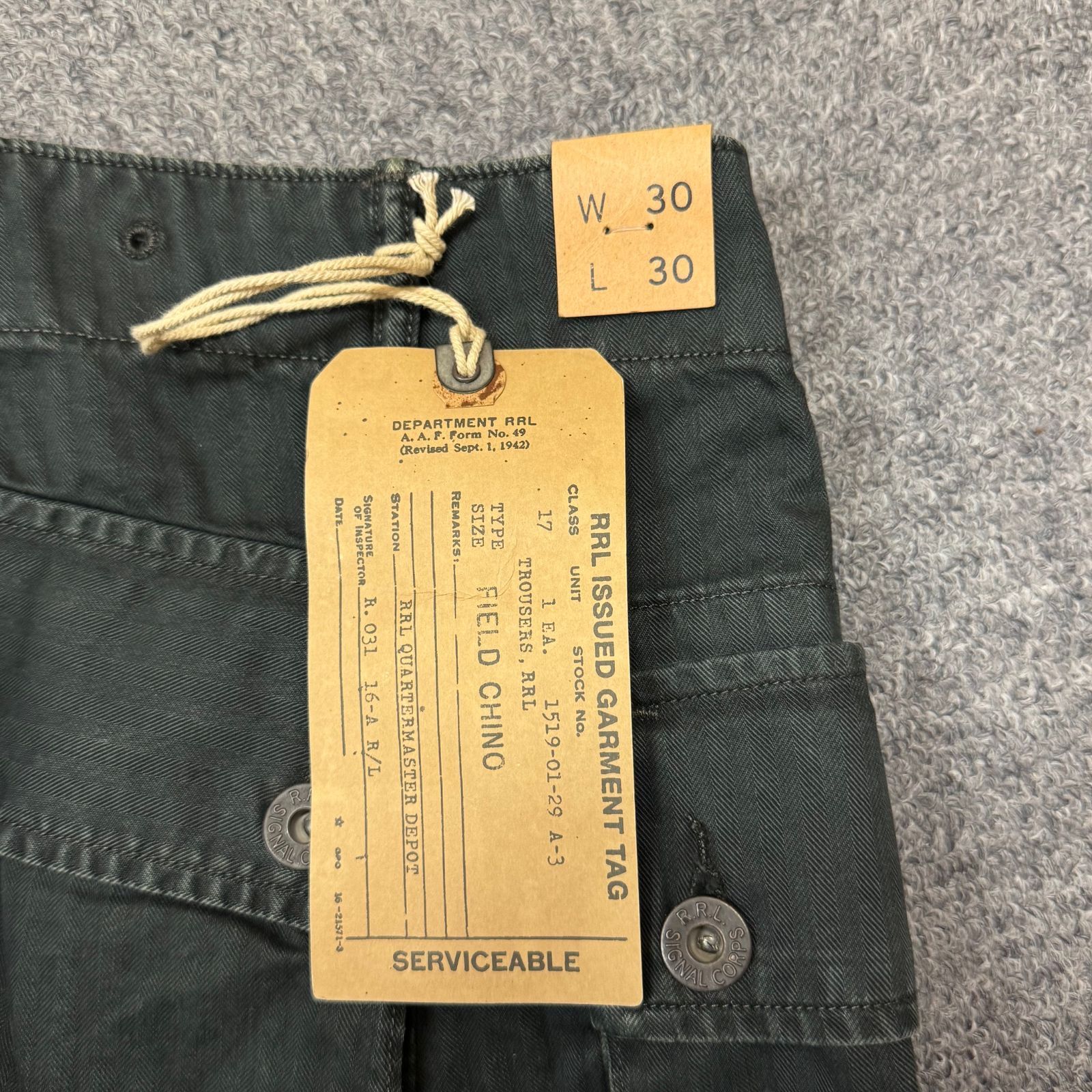 参考上代42900円 未使用品 RRL (Double RL) P44 CARGO PANT