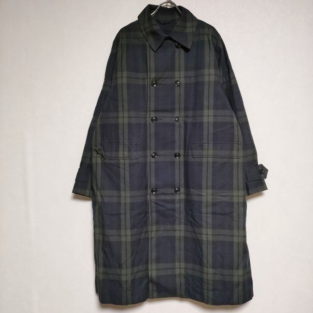 美品✨ 45R ブラックウォッチ ギャバブルタイルの908 コート ロング丈 45R/45rpm 定価100100円 ブラックウォッチ ギャバブルタイルの