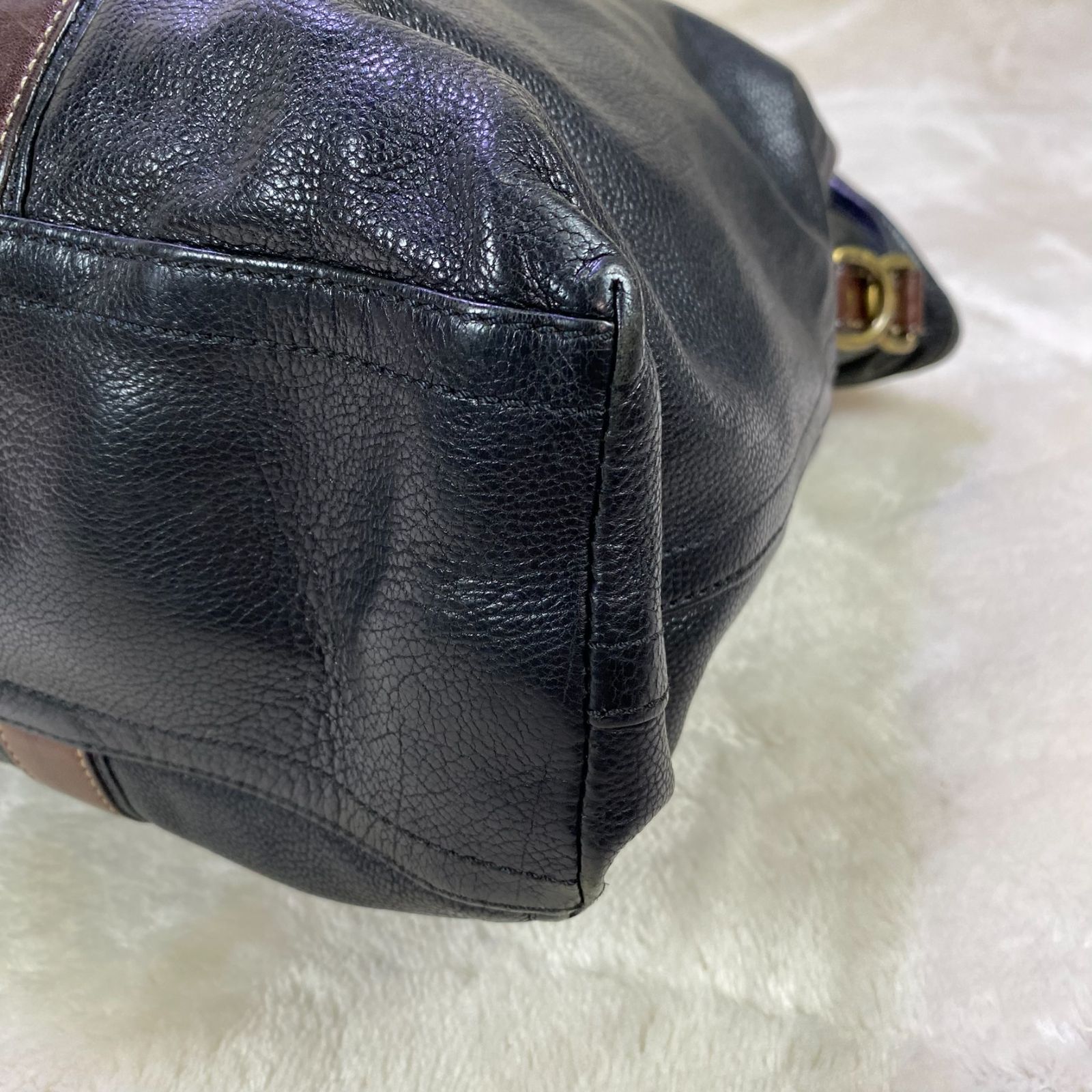 COACH コーチ ビジネスバッグ 大容量 トート ネイビー レザー 54758