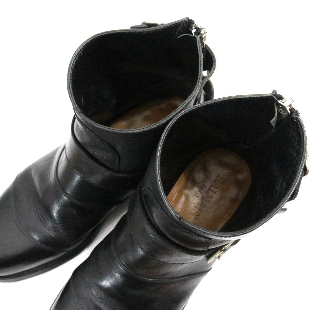 中古B】BALMAIN バルマン 40 25cm メンズ ショートブーツ バックジップ 