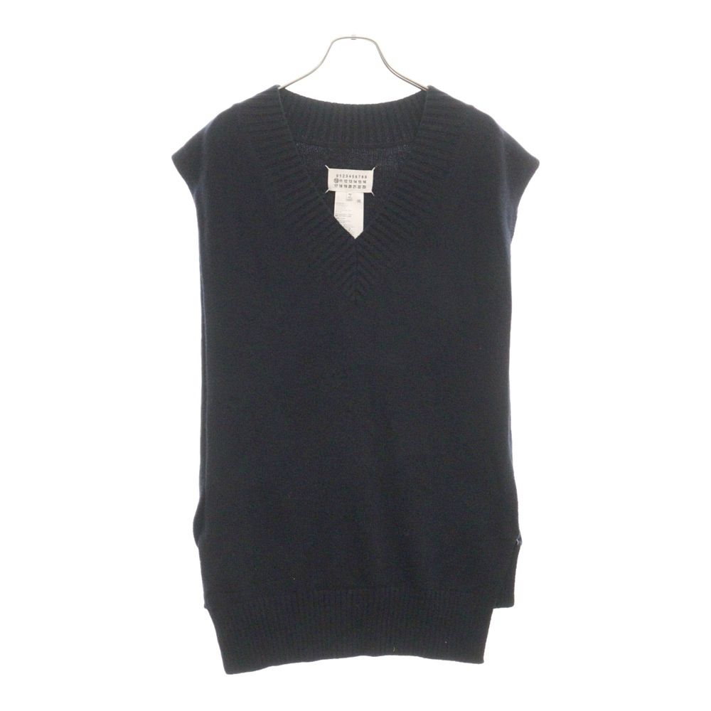 Maison Margiela Vネックニットベスト ネイビー Men's Blue Cotton