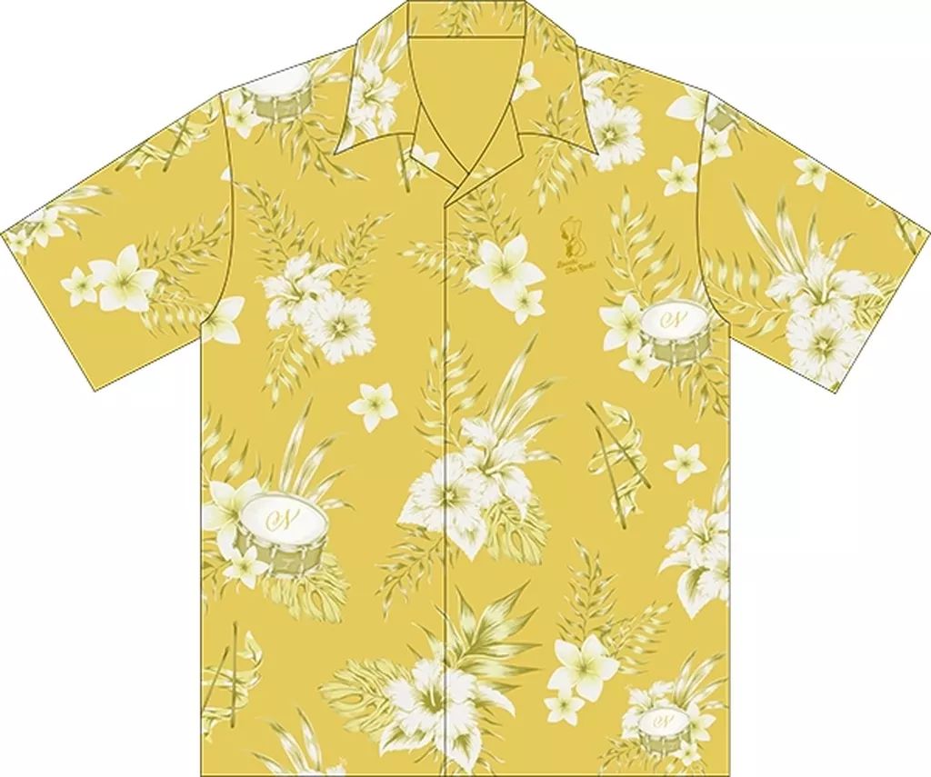 ポロシャツ ワークシャツ 伊地知虹夏 アロハシャツ イエロー ぼっち ざ ろっく!