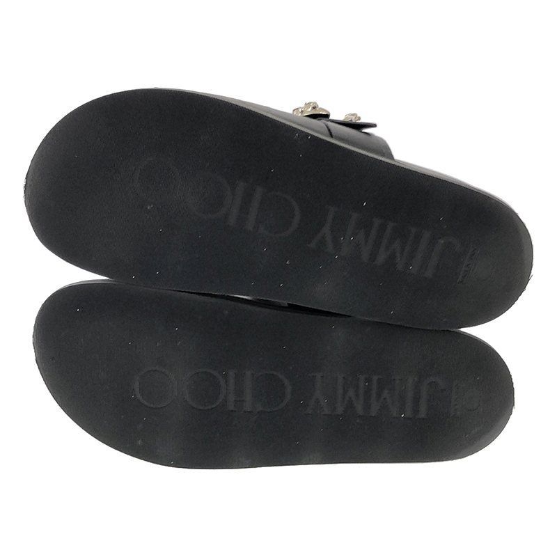 JIMMY CHOO / ジミーチュウ | MARGA FLAT レザー クリスタルバックル  