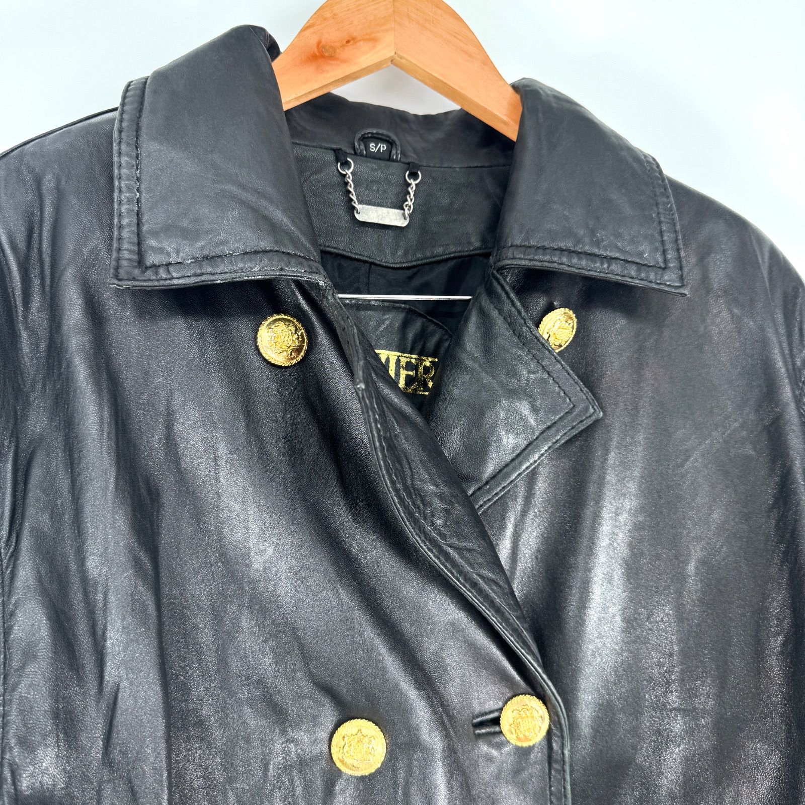 80s ヴィンテージ DANIER 本革 レザージャケット 7185 金ボタン ハーフ 