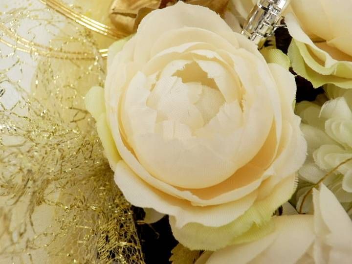 髪飾り セット 卒業式 成人式 水引 リボン ゴールド 浴衣 白 結婚式 チュール 花 花飾り 和装 着物 ウエディング 振袖 袴 白 金 黒 ヘアー バラ 菊 桜 リボン 房 No.258 DECORATOM_COM_BR