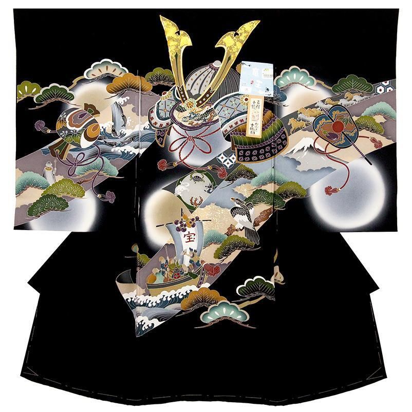 新品☆最高級正絹（祝着）特選京友禅手描き美術特選染刺繍入り王朝横段