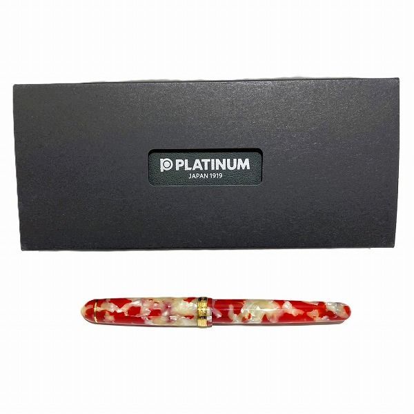 プラチナ 3776 キンギョデザイン ブルー系 14K 刻印あり ブランド小物 万年筆 ユニセックス