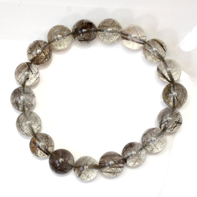 透明感の中に光る繊細な銀の針と虹を宿す】12mm シルバールチル