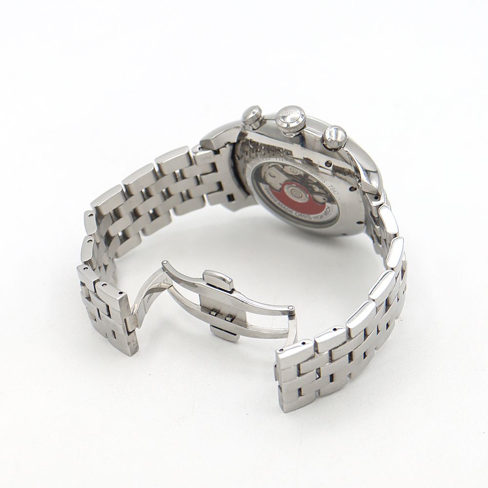 内部点検済 ORIS オリス アートリエ クロノグラフ 7547 デイト 30m防水  