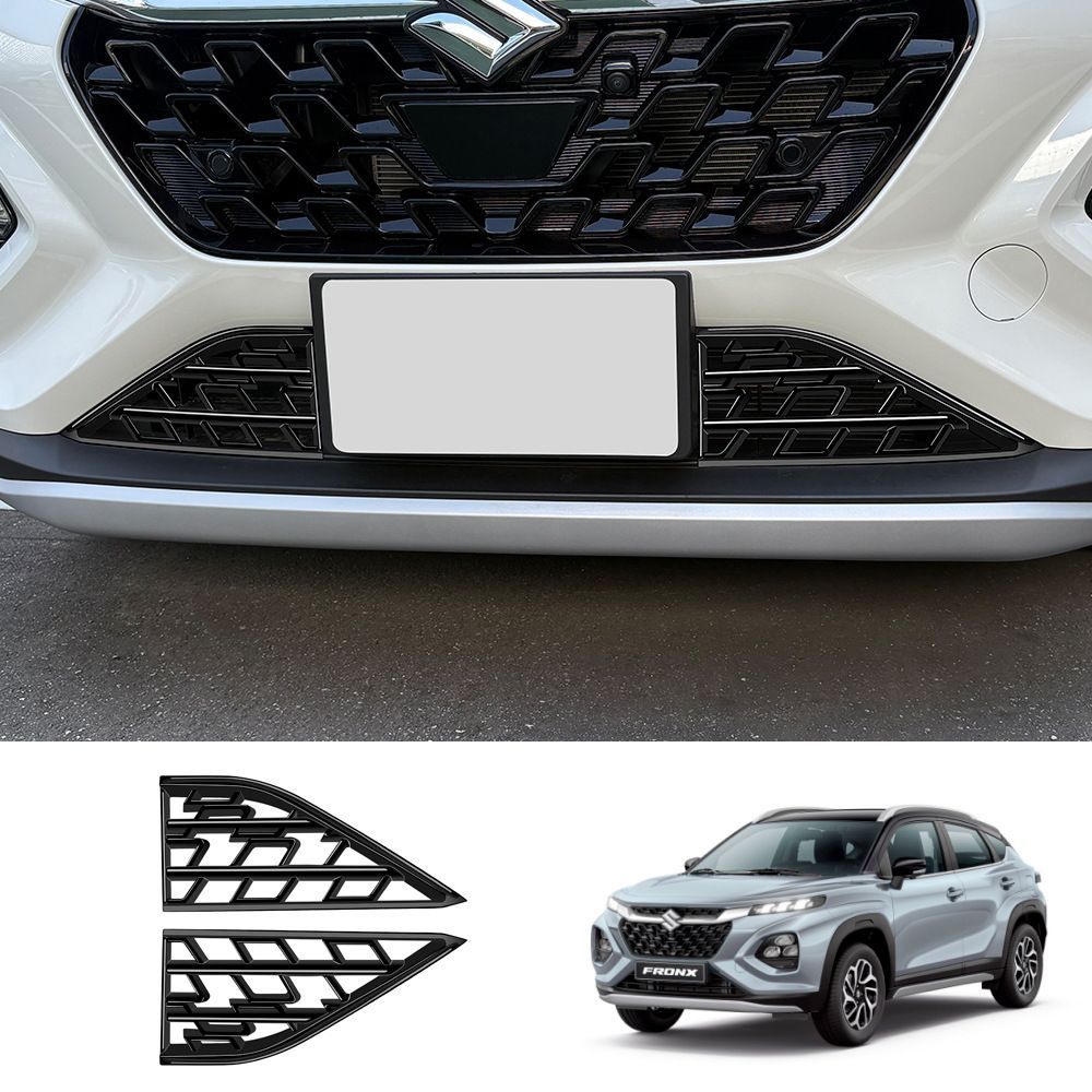 24年式スズキ FRONX 用 フロントロアグリル フロントフェイス装飾フレーム 外装パーツ 車体保護 傷防止 耐摩耗 2枚セット FFCRYSTALESIA_COM