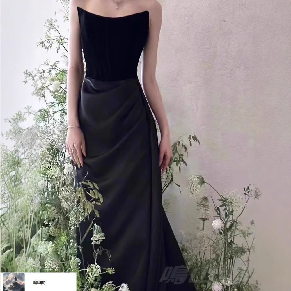 ブラック 細見え イブニングドレス レディース 感 ビスチェ パーティードレス エレガント 晩餐会 誕生日司会 マーメイドドレスCYB19デザイン刷新