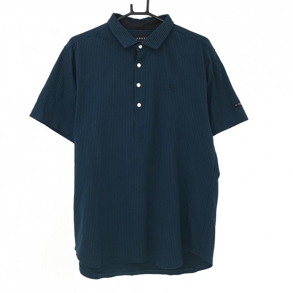 St.Andrews - coco 中古 セントアンドリュース StANDREWS レディース 半袖ポロシャツ S 黒 春夏素材 ストライプ St.Andrews - coco 中古 セントアンドリュース StANDREWS