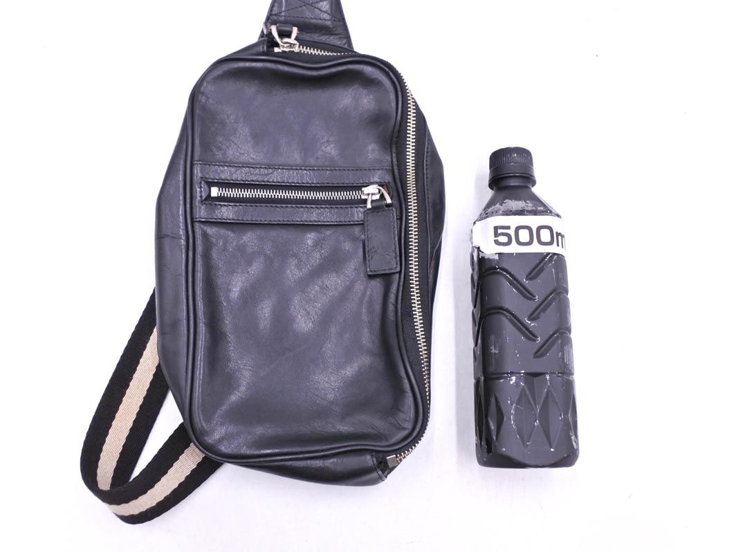 【希少品】ヴィンテージ BALLY バリー オールレザー ボディバッグ ブラック be-rich0112_bk8245