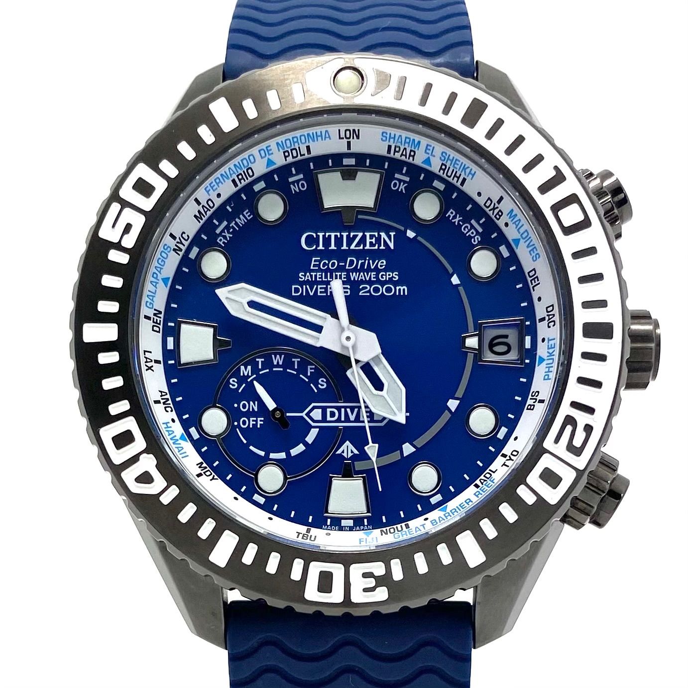 腕時計 メンズ シチズン CITIZEN プロマスター MARINEシリーズ ダイバー CC5006-06L F158-T026184 エコドライブ サテライトウェーブ 青 デイト表示 ナイロンベルト チタニウム 200m防水