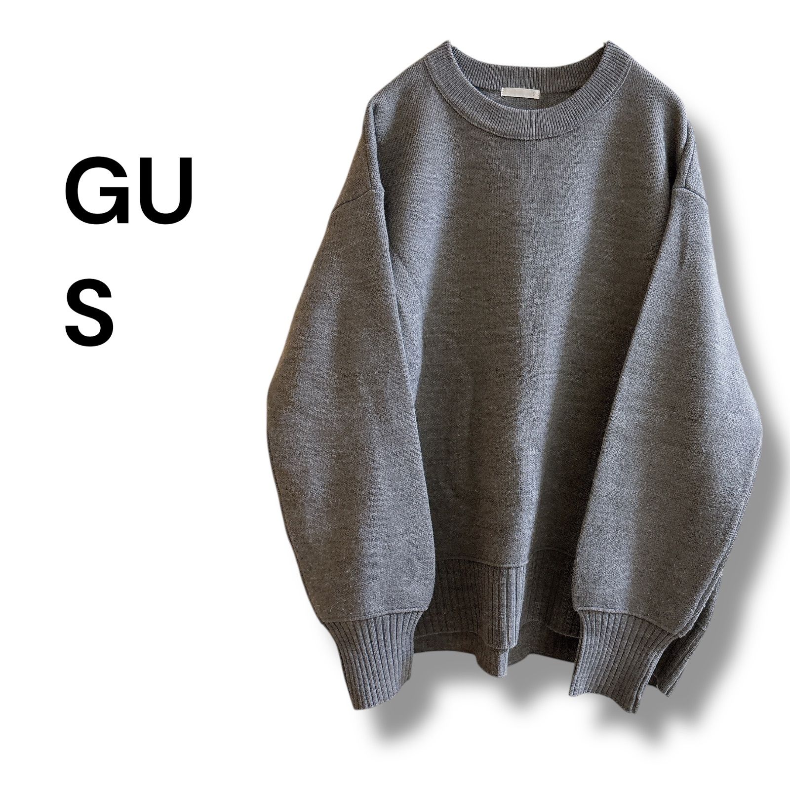 a1053 オーバーサイズ クルーネック S 長袖 グレー系 ジーユー GU 