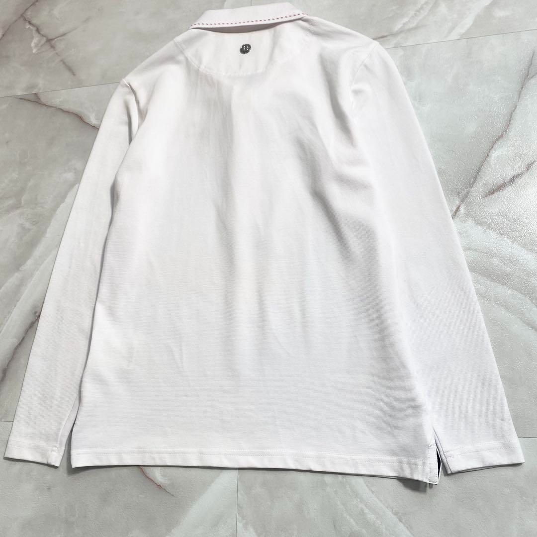 A16521 美品ブリーフィングゴルフ 22ss 3Dロゴ長袖ポロシャツ 白XS A16521 美品ブリーフィングゴルフ 22ss 3Dロゴ長袖ポロシャツ 白