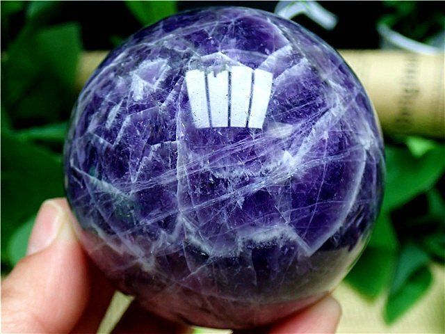 71MM天然～愛の守護石～夢幻紫水晶アメジスト丸玉YTB83G1|159G03B
