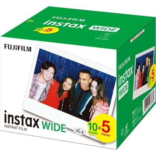 フジフィルム FUJI FILM チェキ フィルム インスタントフィルムinstax WIDE ワイド用フィルム 5本パック 50枚入り ワイドフィルム INSTAX WIDE K R 5