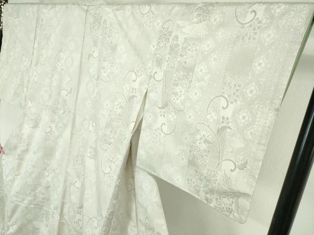 平和屋本店□極上 伝統工芸士 丸野勝寛 白井清道 本場大島紬 白大島 花