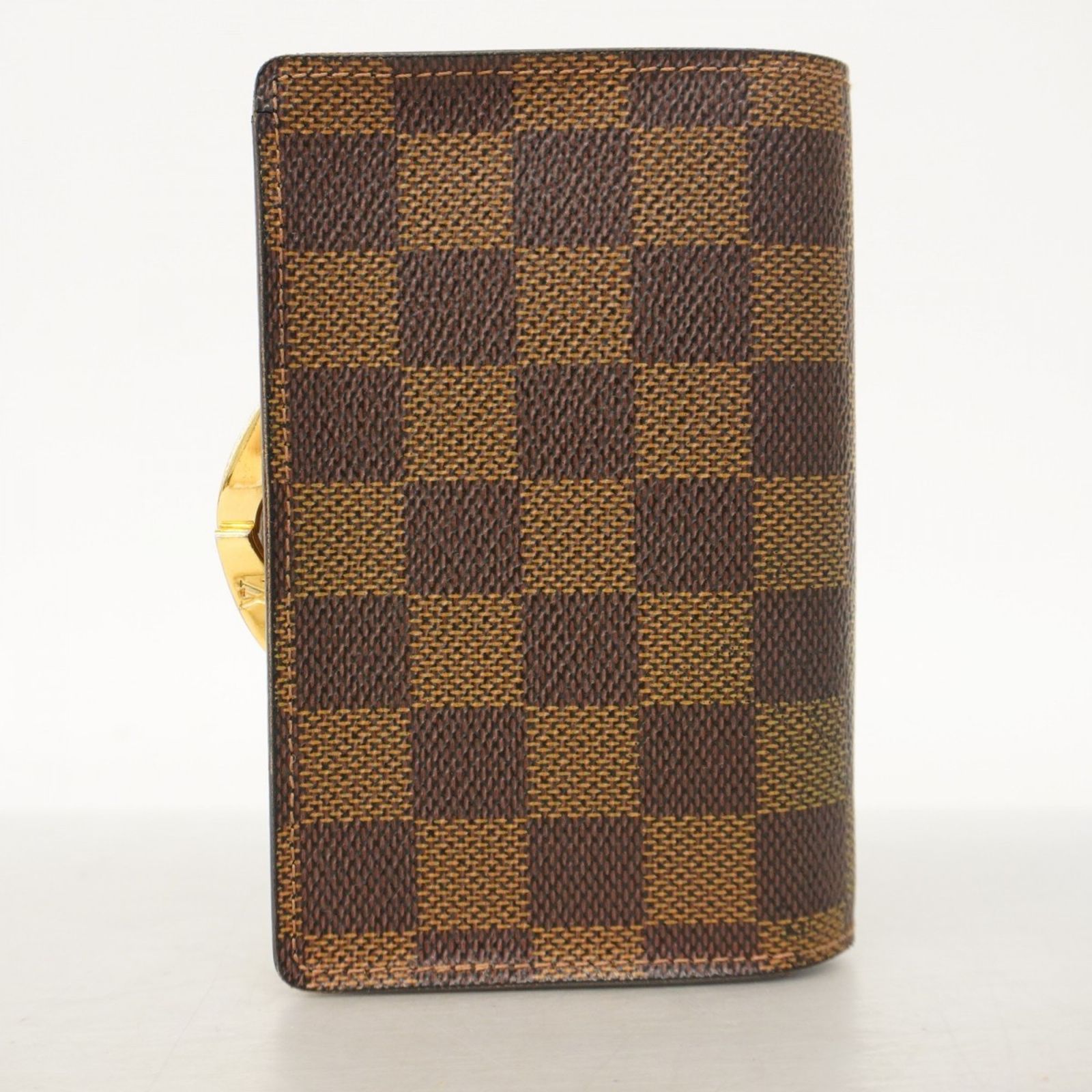 ルイ ヴィトン◎ヴィエノワ ダミエ エベヌ 二つ折り財布 がま口 ブラウン 茶色 ルイ ヴィトン◎ヴィエノワ ダミエ エベヌ 二つ折り財布 ブラウン