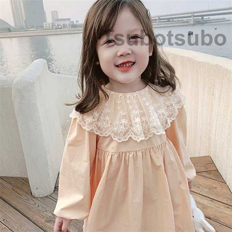 子供服 ワンピース ピンク 韓国子供服 キッズ 女の子 長袖ワンピース