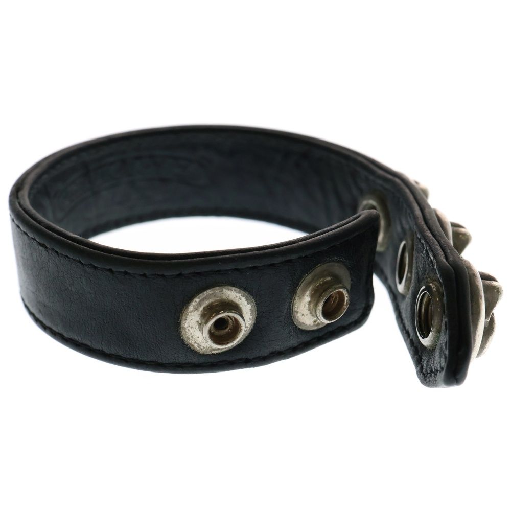 chrome hearts 3btn 2snp レザーブレスレット ブラック CHROME HEARTS (クロムハーツ) 3BTN 2SNP R&T リップアンドタン