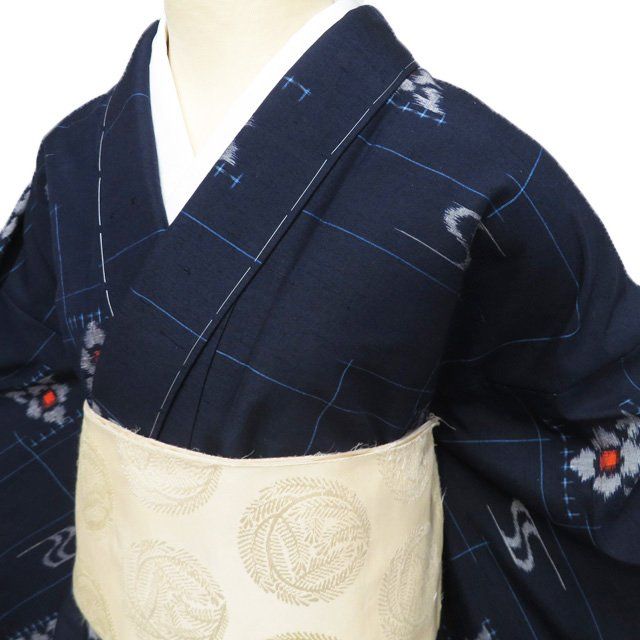 未着用　作家もの　付け下げ　紬　真珠模様　パール　着物　112a d 楽天市場】【中古】 紬 訪問着 リサイクル着物 正絹 袷 刺し子