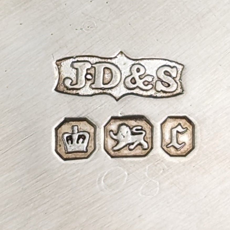 1895年 英国アンティーク 純銀製 花装飾 ディッシュ 111g James Dixon ＆ Sons 1895年 英国アンティーク 純銀製 花装飾 ディッシュ 111g James