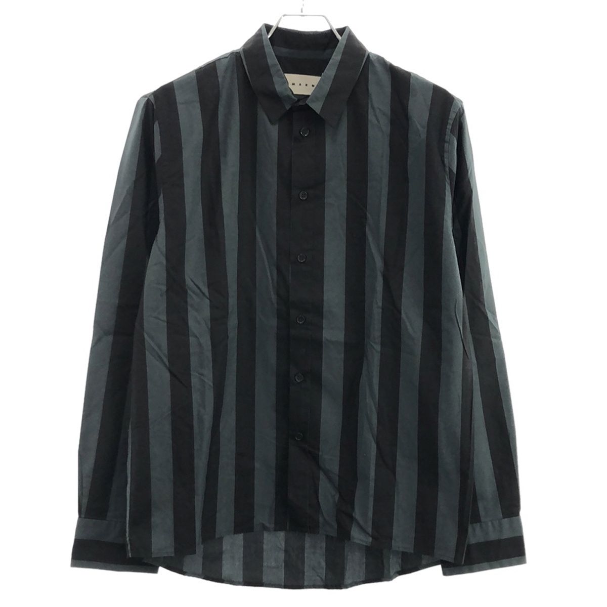MARNI マルニ 13AW コットンストライプシャツ  グリーン 46