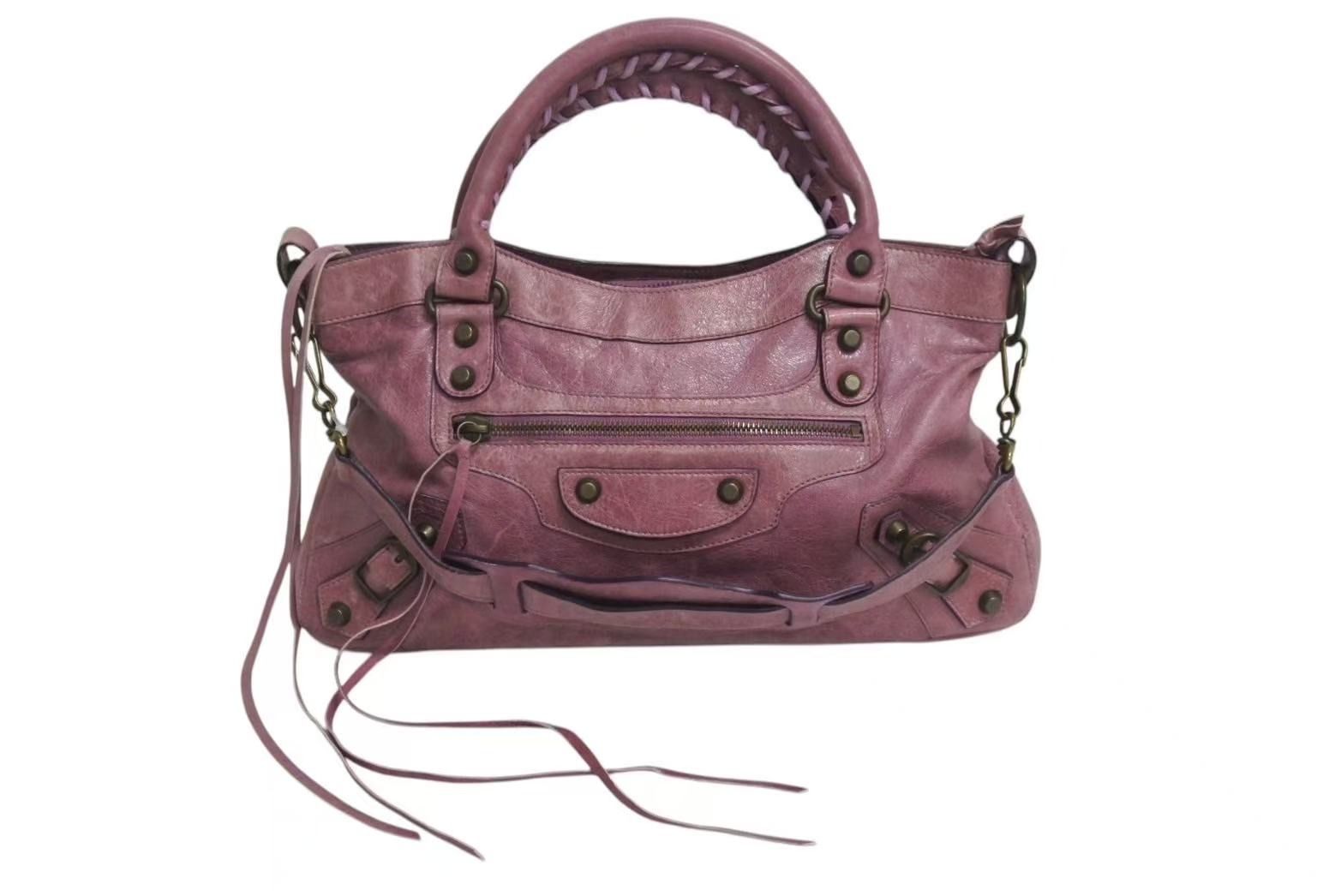 BALENCIAGA バレンシアガ ザ ファースト ハンドバッグ 2WAY ショルダーバッグ ワンショルダー パープル レザー 4b000845