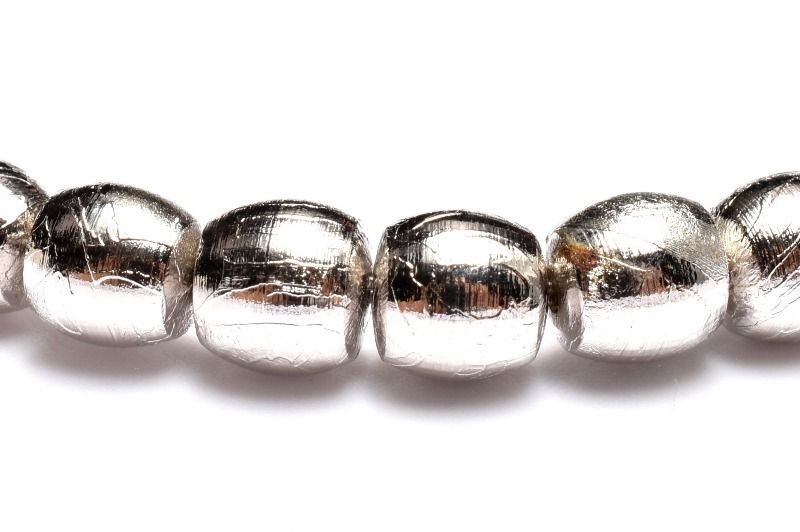 １点物 メテオライト アルタイ隕石 5.5x6mm シルバーコーティング チューブ ブレスレット パワーストーン 天然石 _MA9909