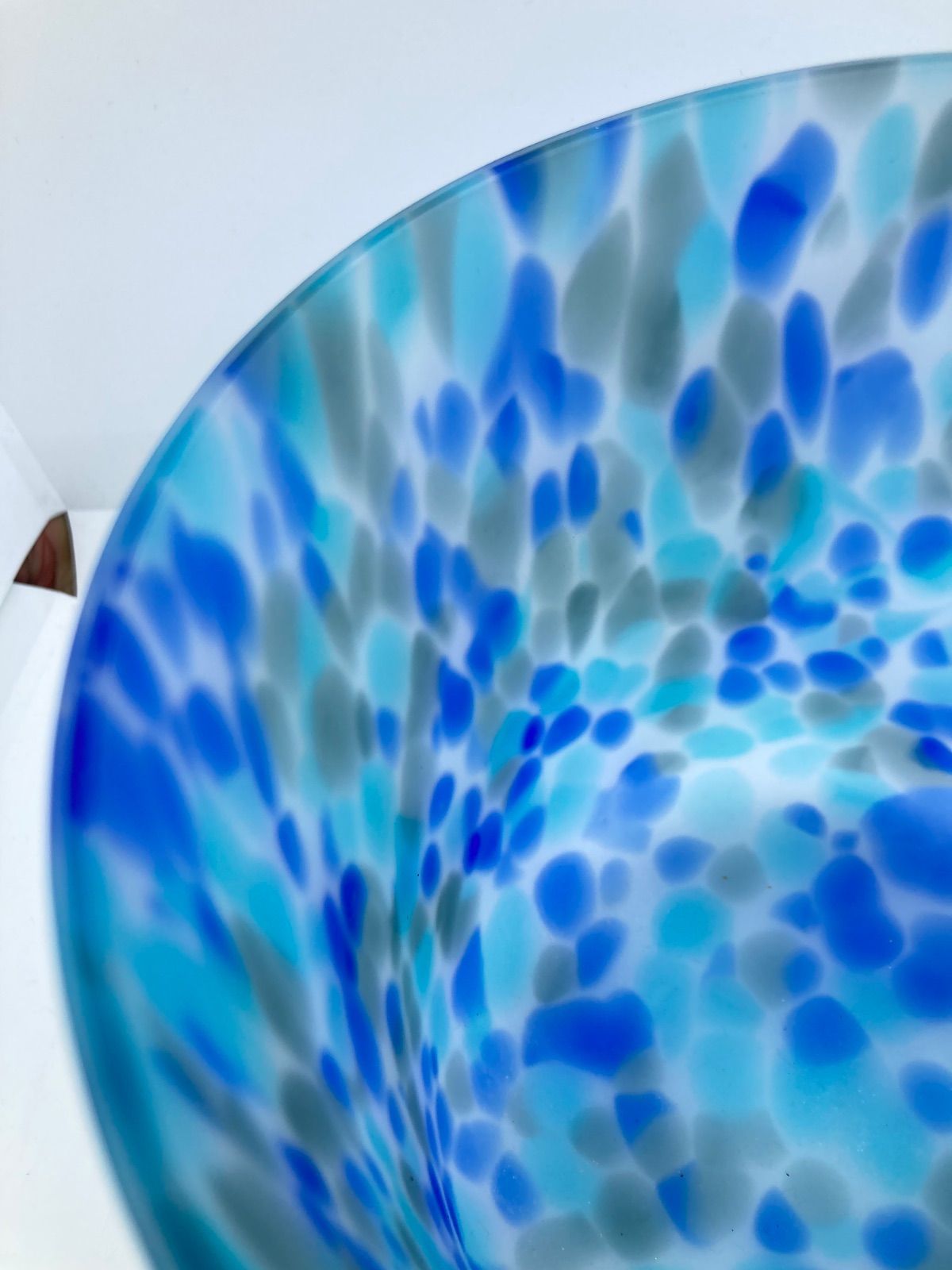 工場 【新品】月夜野工房 花瓶 ガラス 花器 入れ物 青 ブルー うつわ