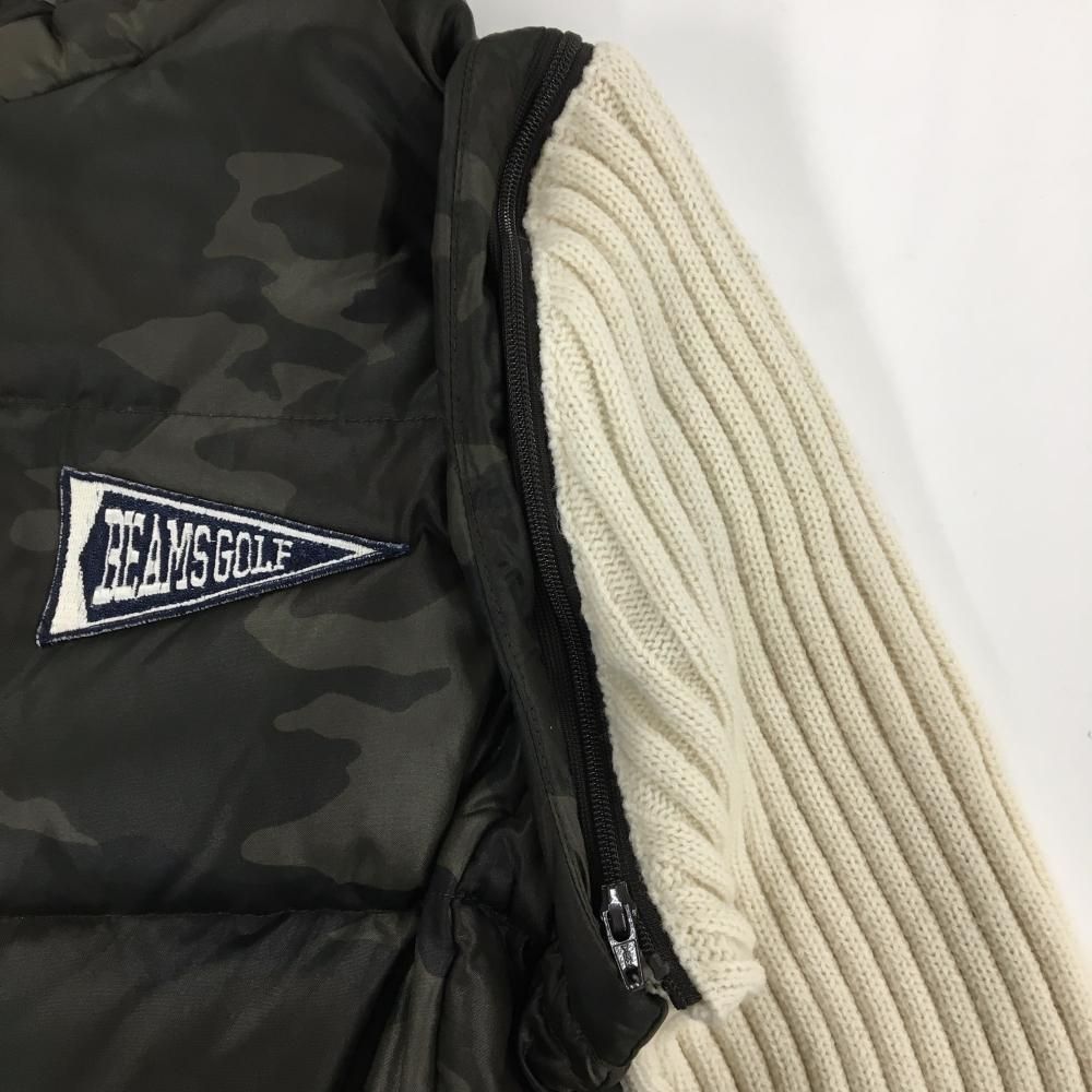 SALE価格【超美品】ビームスゴルフ 2WAYダウンジャケット カーキ×白 袖