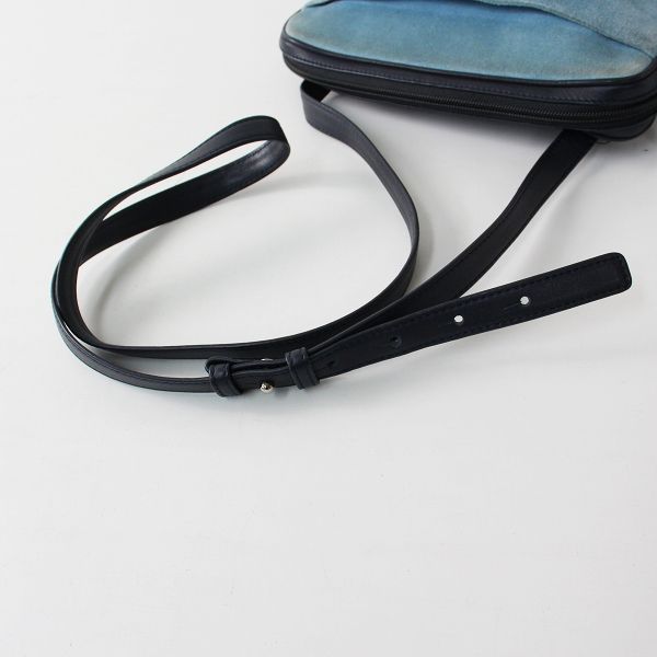 LOEWE ロエベ スエード レザー ショルダーバッグ/ブルー ネイビー