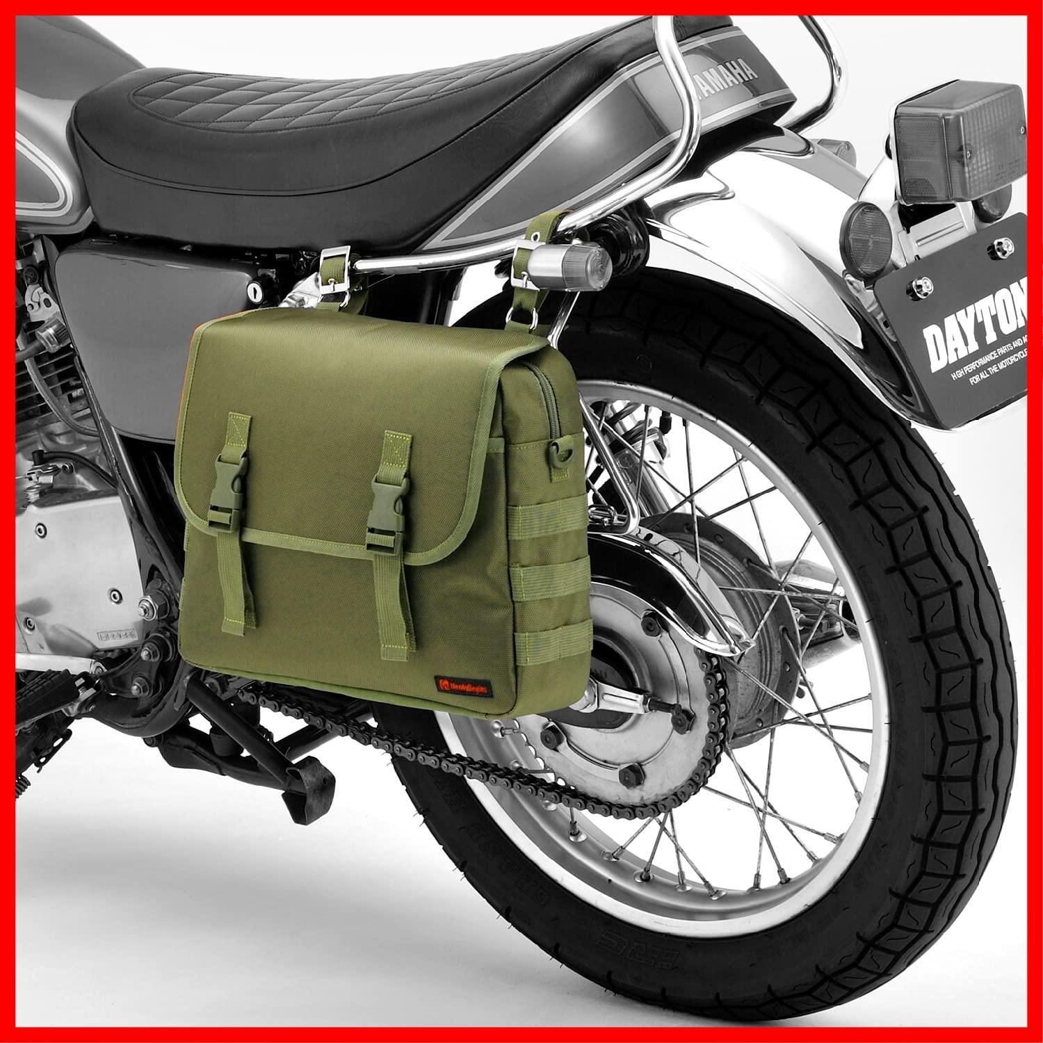 激安！】DHS-24 サドルバッグ グリーン 10L サイドバッグ バイク用 
