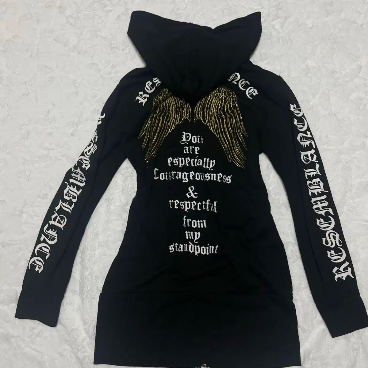 ディグディープ パンク フリル プリンティング WHO ジップアップ