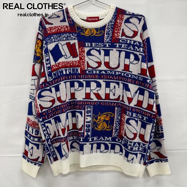 Supreme 23SS/Scarf Sweater/Lサイズ　美品 Supreme/シュプリーム【23SS】SCARF SWEATER WHITE/ニット/セーター