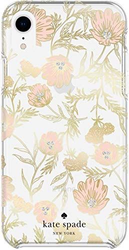 kate spade ケイトスペード iPhone XR ハードシェルケース ブロッサム ピンク|ゴールド 並行輸入品