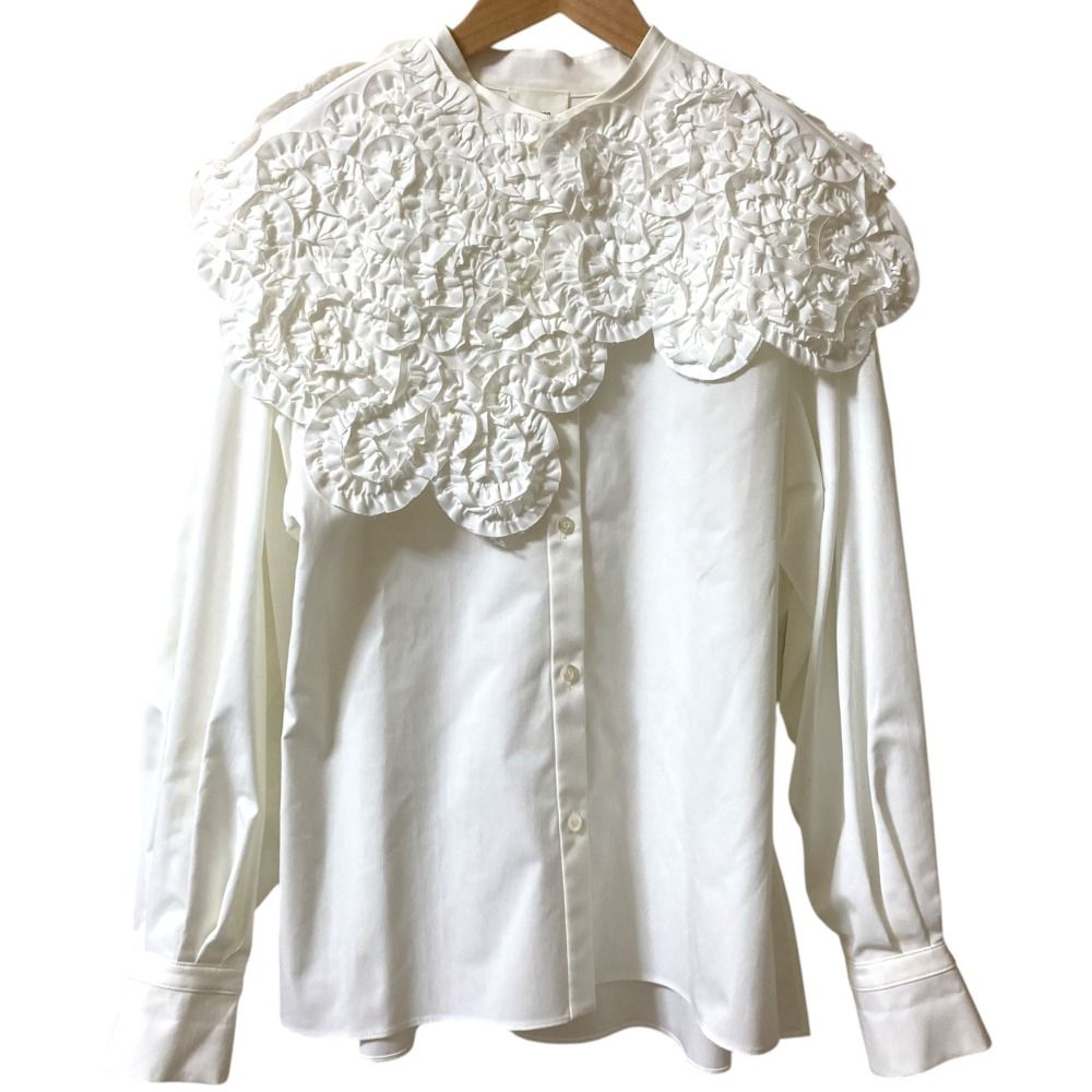 美品 shirocon yori シロコン ヨリ ホイップカラー 長袖 ブラウス SC2121-010AW サイズ38 ホワイト レディース 古着  USED