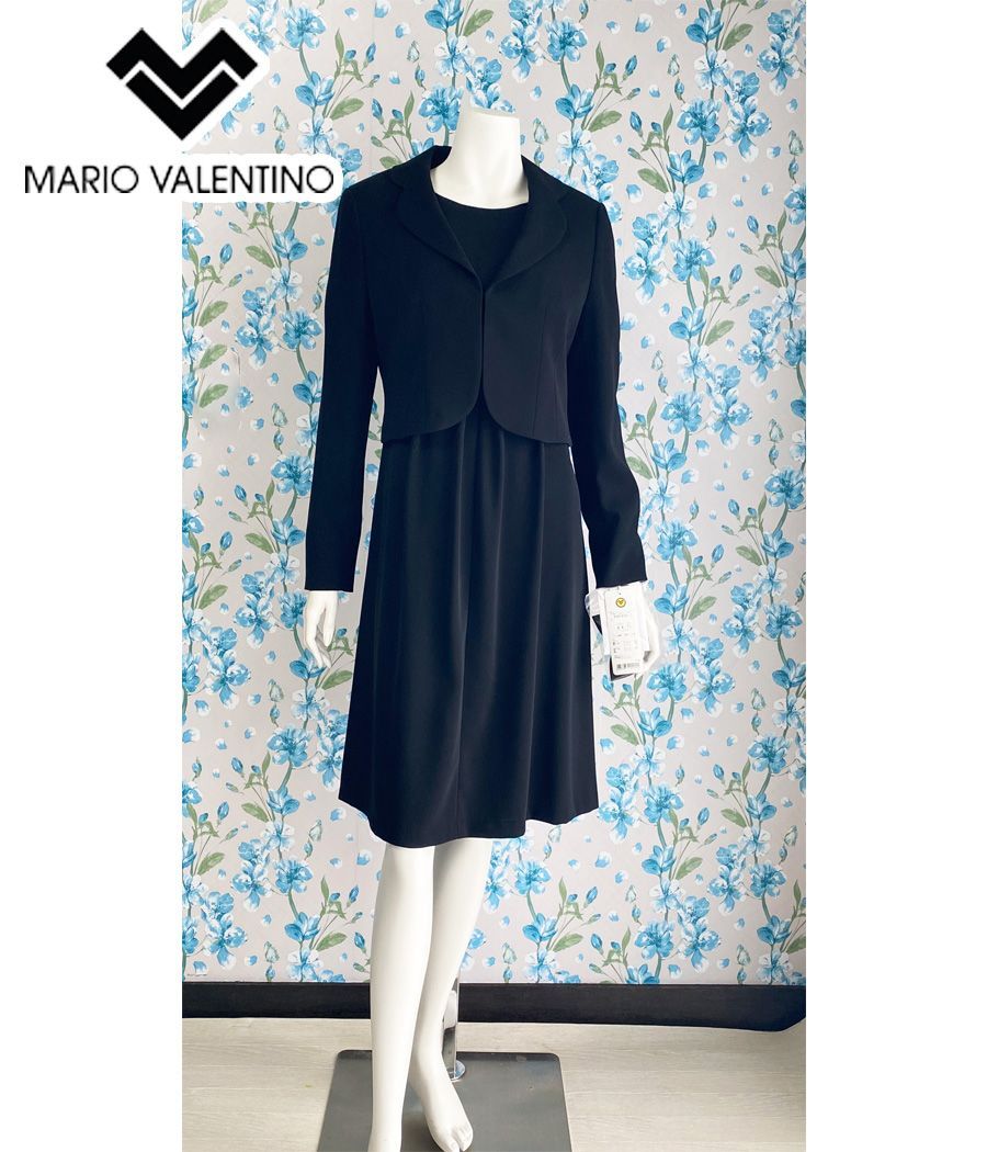タグ付き 在庫限り 日本製マリオ ヴァレンティーノMario Valentino ブラックフォーマル喪服2点セット 13号 BF0083