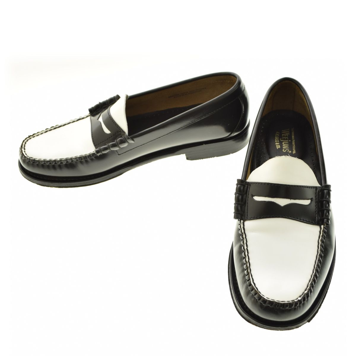 G.H.BASS】WEEJUNS 11010H LARSON BLACK & WHITE 2トーン ローファー