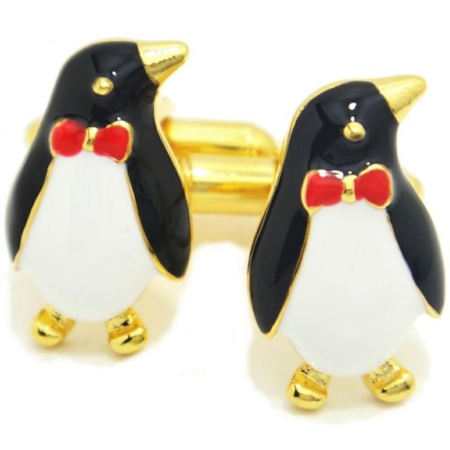 おすましペンギン カフス カフスボタン カフリンクス cufflinks cuffs メンズ 男性 ユニーク おもしろ 面白 面白い 動物 植物シリーズ スーツアクセサリー専門店 父の日 ギフトにも 誕生日 プレ