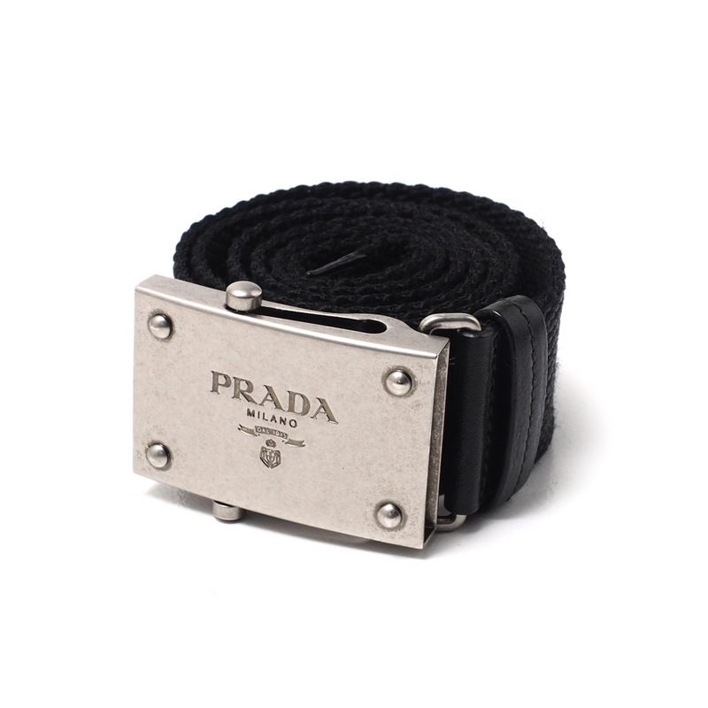 PRADA プラダ　リボン ベルト ブラック ブラック ベルト付 プラダ バックル レザー バッグ | PRADA
