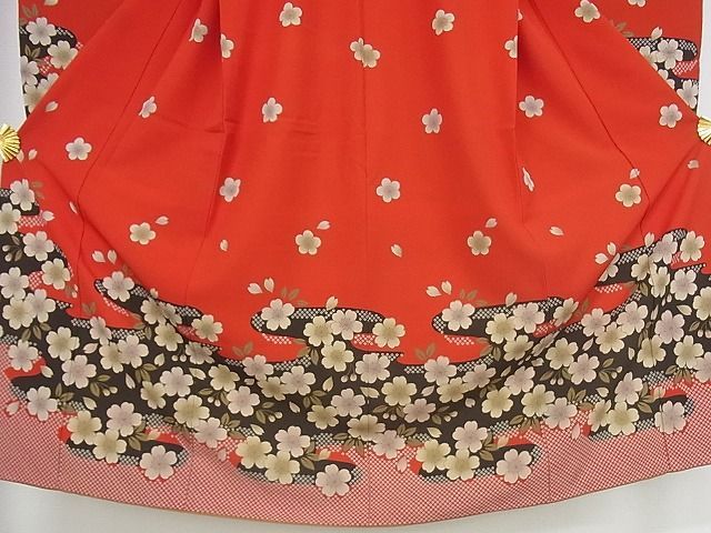 刺繍　金彩　熨斗　桜花模様　振袖　成人式 晴れの日 着物 032a p 刺繍金彩熨斗桜花模様振袖成人式 晴れの日 着物 032a p